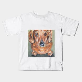 Dachshund Fine Art Painting Kids T-Shirt